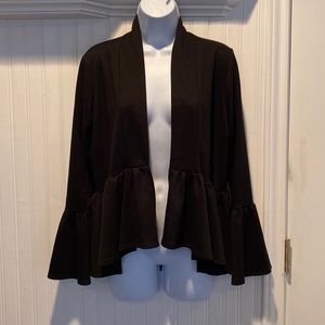 Black Ruffle Cardigan